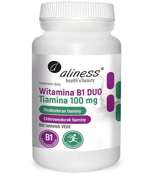 Aliness Witamina B1 Tiamina DUO 100 mg, 100 vege tabletek, cena, opinie, dawkowanie