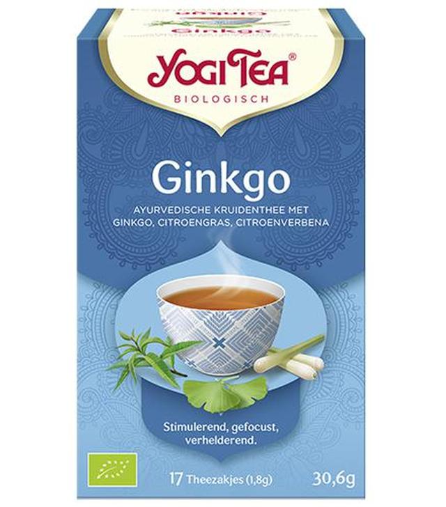 Yogi Tea Organic Ginkgo Ajurwedyjska Herbata z miłorzębem japońskim, 17 sasz., cena, opinie, właściwości