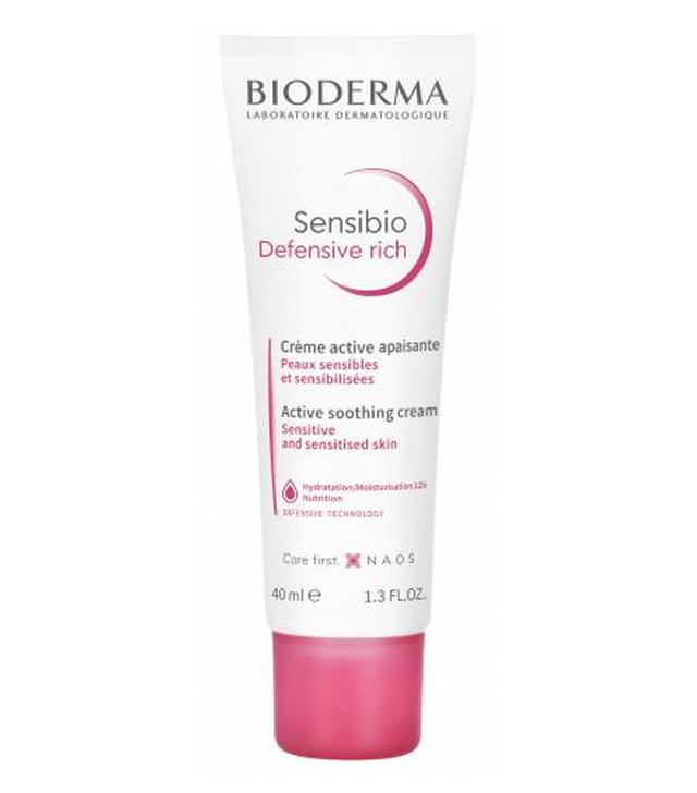Bioderma Sensibio Defensive Rich aktywny krem do skóry wrażliwej, 40 ml, cena, opinie, właściwości