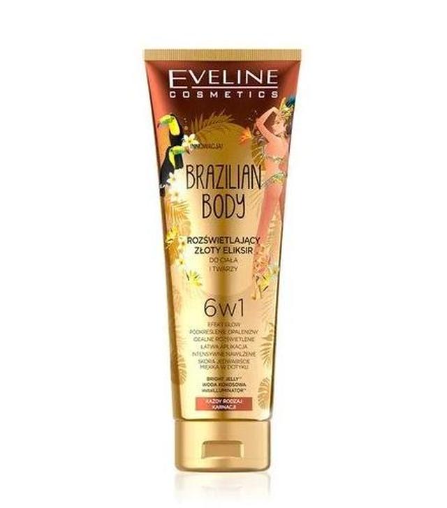 Eveline Brazilian Body Rozświetlający złoty eliksir do ciała i twarzy - 100 ml - cena, opinie, właściwości