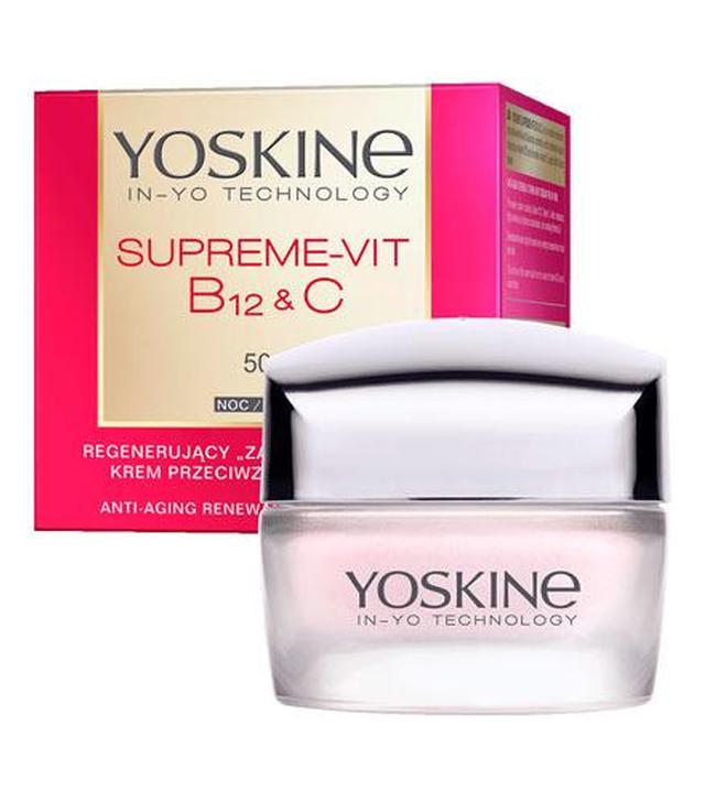 YOSKINE Supreme-Vit B12 + C Regenerujący Krem Przeciwzmarszczkowy do Twarzy na Noc 50+, 50 ml
