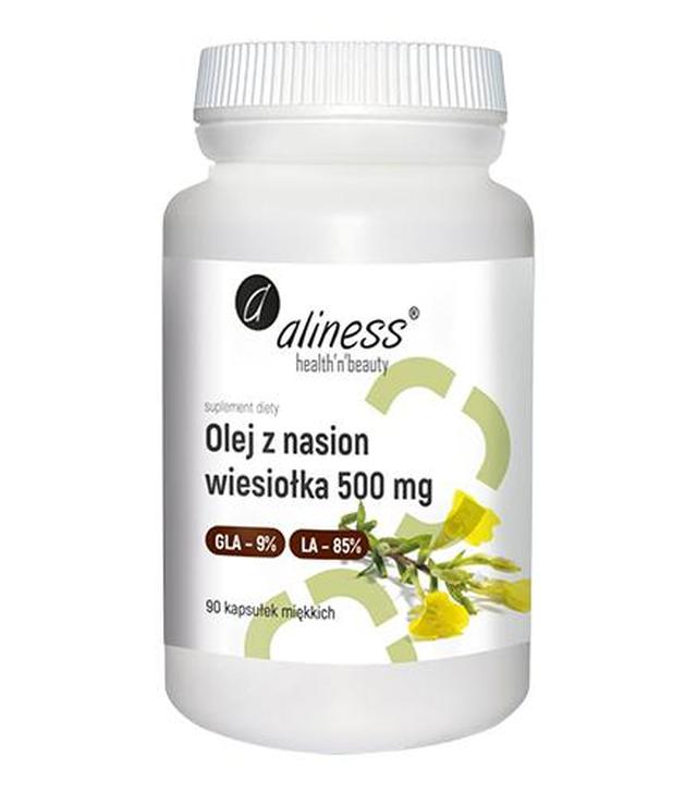 Aliness Olej z nasion wiesiołka 9%/85%  500 mg, 90 kapsułek, cena, opinie, stosowanie