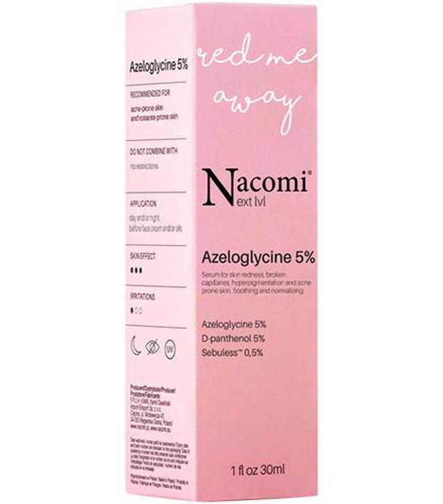 Nacomi Next Level Serum do cery naczynkowej i z trądzikiem różowatym Azeloglicyna 5% + B6, 30 ml, cena, opinie, skład