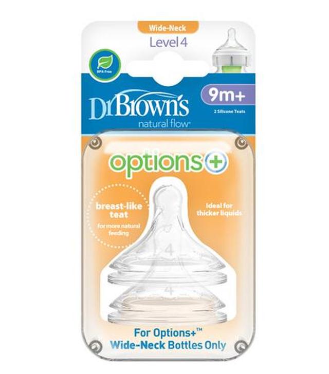 DR BROWN'S Smoczek do butelki Options+ Szeroka szyjka 9m+ - 2 szt. - cena, właściwości, opinie