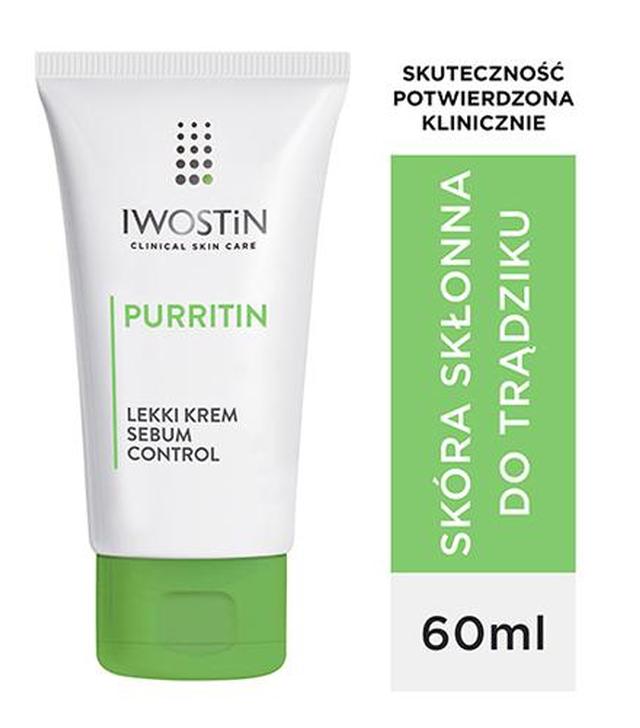 Iwostin Purritin Lekki Krem Sebum Control, 60 ml, cena, opinie, właściwości  - ważny do 2025-09-01