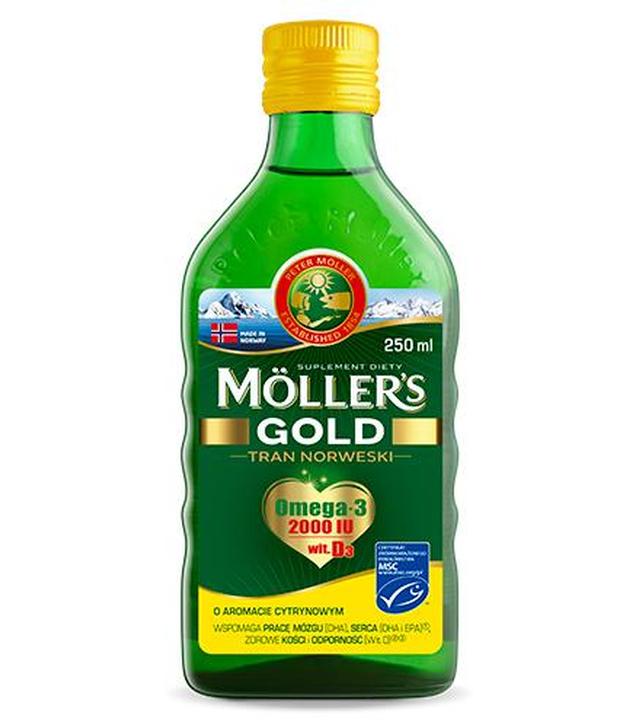 MOLLERS GOLD Tran norweski o aromacie cytrynowym, 250 ml
