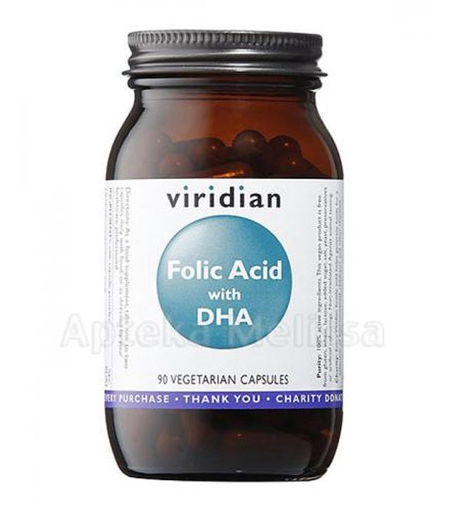 VIRIDIAN Folic Acid with DHA - 90 kaps. - ważny do 2024-06-30