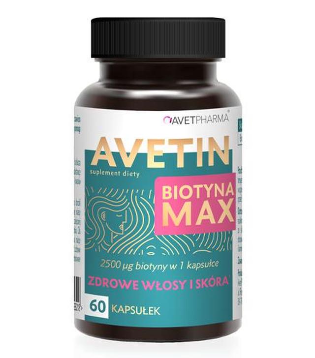Avetin Biotyna Max, 60 kapsułek Na włosy i skórę, cena, opinie, właściwości