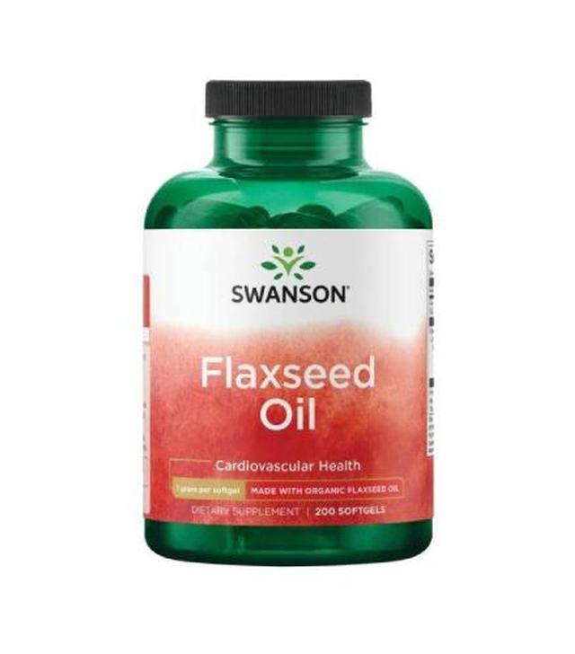SWANSON Flaxseed Oil Omega 3-6-9 1000 mg, kapsułki, 200 sztuk