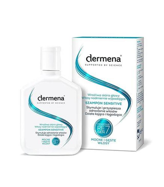 Dermena Sensitive Szampon do wrażliwej skóry głowy i nadmiernie wypadających włosów, 200 ml