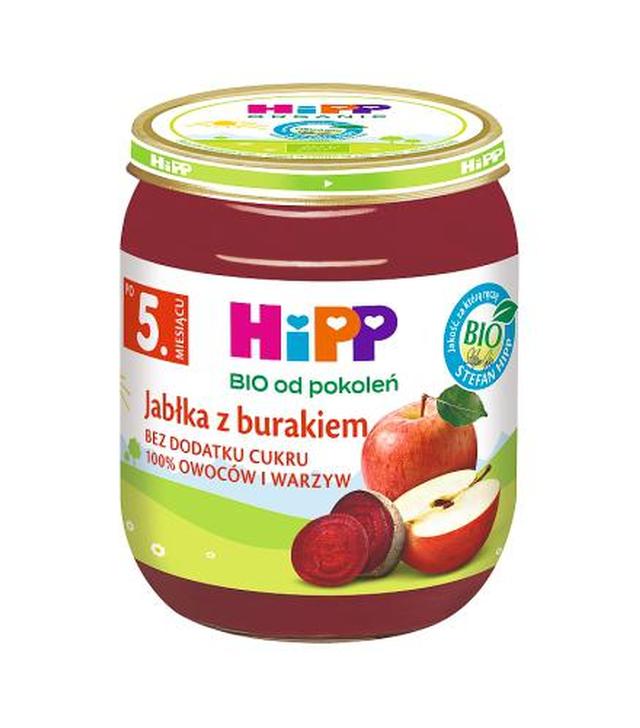 HiPP BIO od pokoleń, Jabłka z burakiem, po 5. m-cu, 125 g, cena, opinie, składniki