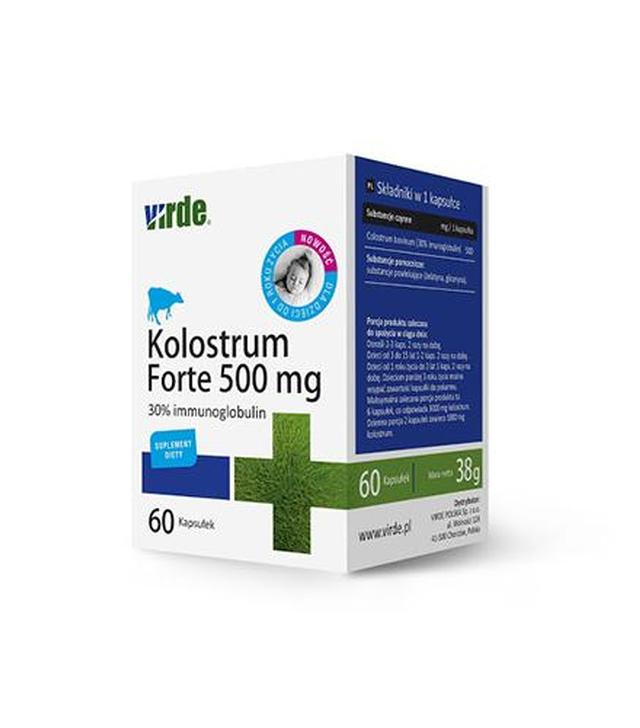 Virde Kolostrum Forte 500 mg - 60 kaps. - cena, opinie, właściwości