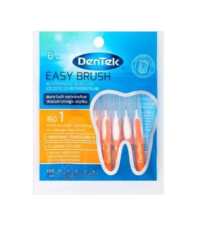 Dentek, Easy Brush, szczoteczki międzyzębowe, rozmiar 1 (0,45 mm), 6 sztuk