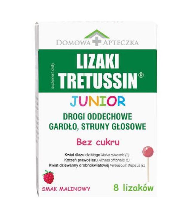 Tretussin Junior Lizaki smak malinowy, 8 sztuk