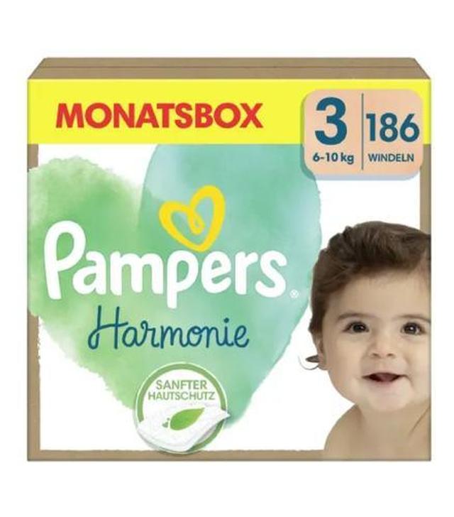 Pampers Harmonie Baby Pieluszki, rozmiar 3, 6kg-10kg, 186 sztuk