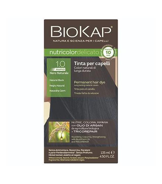 BioKap Nutricolord Delicato Rapid Farba do włosów 1.0 Naturalna Czerń - 135 ml - cena, opinie, właściwości