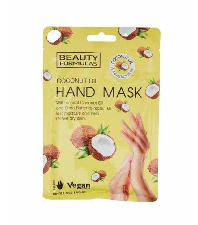 Beauty Formulas Maska na dłonie z olejem kokosowym, 1 para