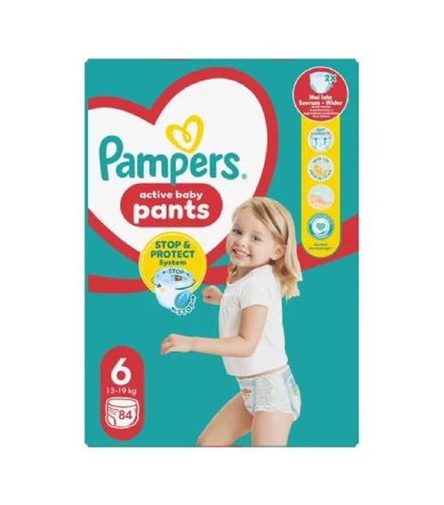 Pampers Active Baby, Pieluchomajtki rozmiar 6, 13-19 kg, 84 sztuki