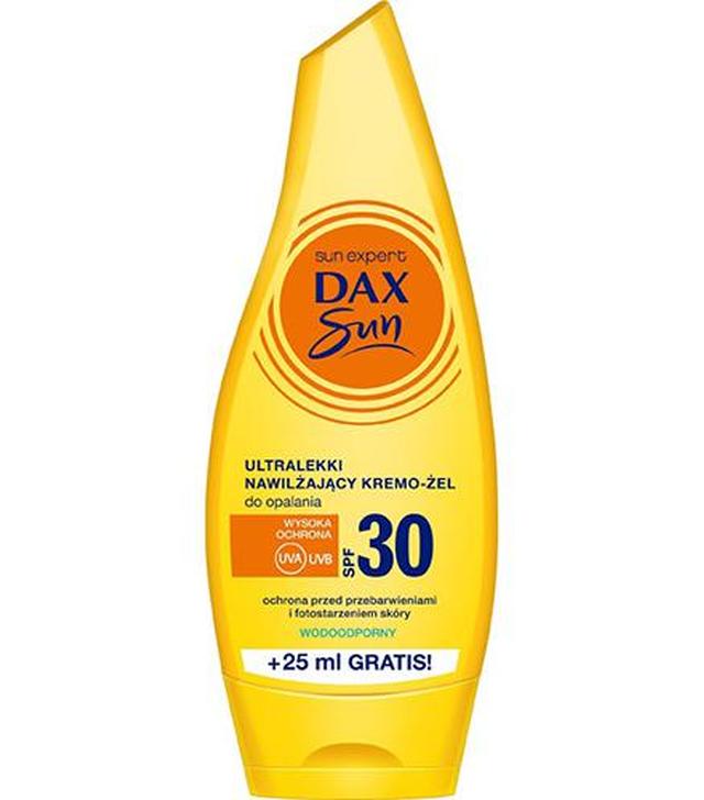 Dax Sun Active+ Ultralekki Nawilżający Kremo-Żel do opalania SPF30, 175 ml, cena, opinie, właściwości