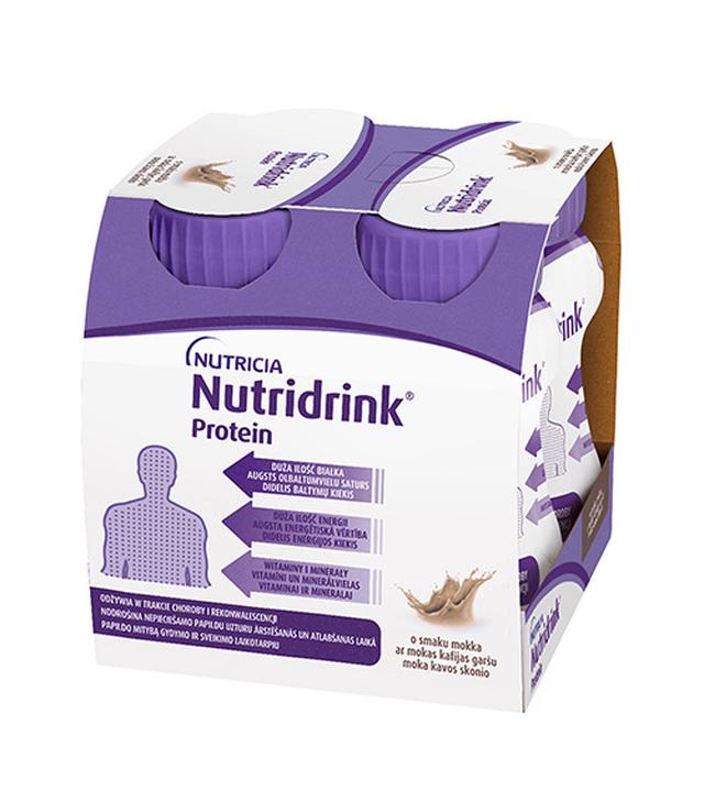 Nutridrink Protein, napój o smaku mokka, 4 x 125 ml