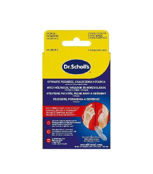 Dr. Scholl's Plastry na otwarte pęcherze, skaleczenia i otarcia, 6 sztuk