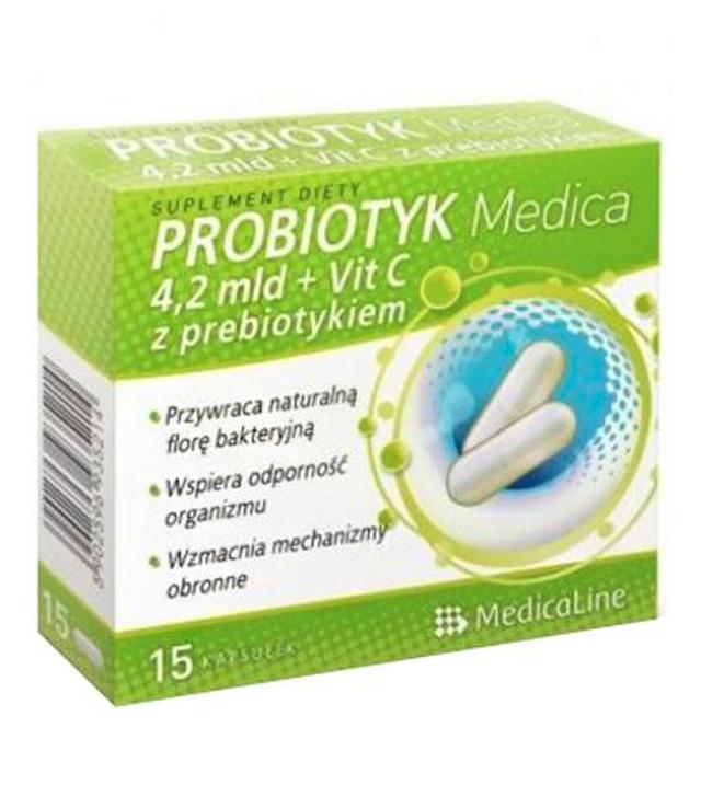 MEDICALINE Probiotyk + Vit C z prebiotykiem Medica - 15 kaps.