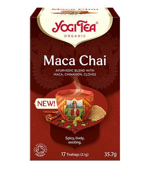 Yogi Tea Ajurwedyjska herbata z maca, cynamonem, goździkami Maca Chai, 17 sasz., cena opinie, składniki