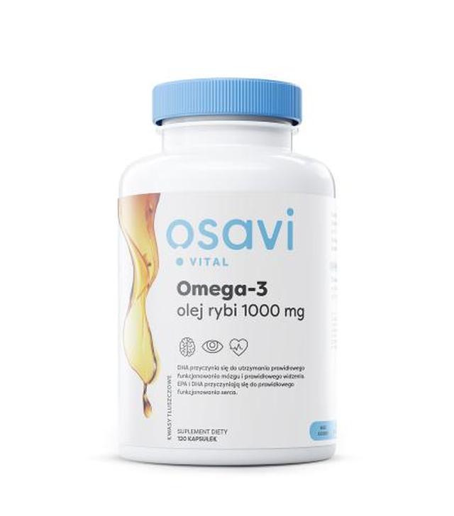 OSAVI Omega-3 Olej Rybi Molecularly Distilled, 1000 mg, 120 kapsułek