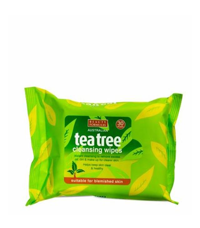 Beauty Formulas Oczyszczające Chusteczki do twarzy Tea Tree, 30 sztuk