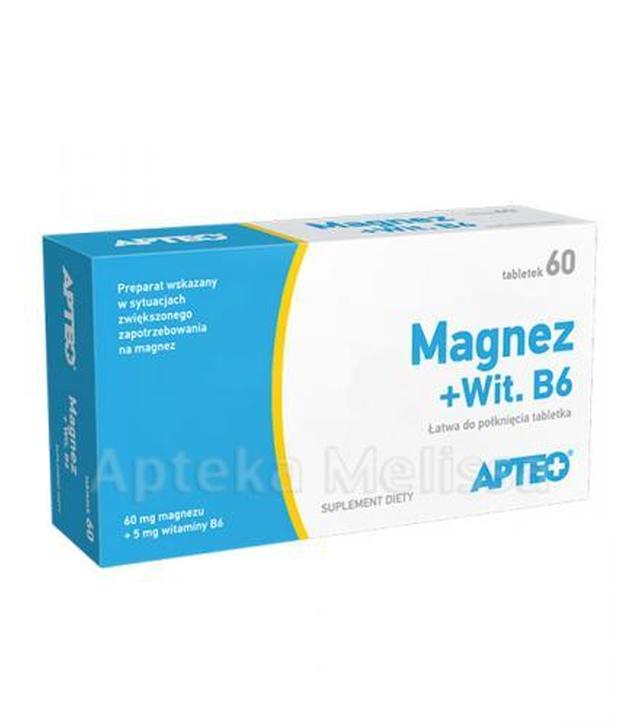 APTEO MAGNEZ + WITAMINA B6 - 60 tabl. - cena, opinie, dawkowanie - ważny do 2025-08-31
