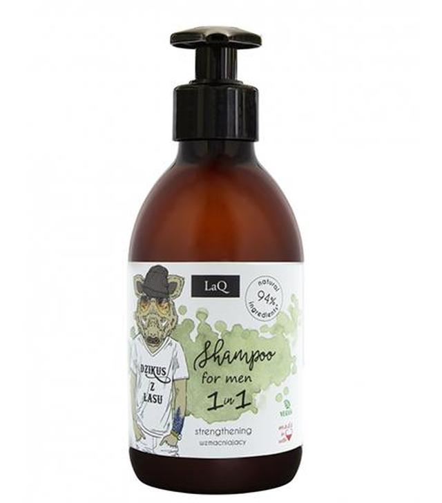 LaQ  Dzikus z lasu, Naturalny szampon do włosów dla facetów z kompleksem wzmacniającym z żeń-szenia, łopianu, skrzypu i przytulii   - 300 ml - cena, opinie, skład