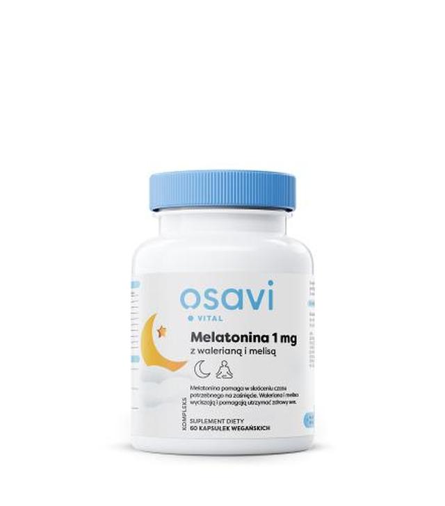 OSAVI Melatonina z Walerianą i Melisą 1 mg, 60 kapsułek