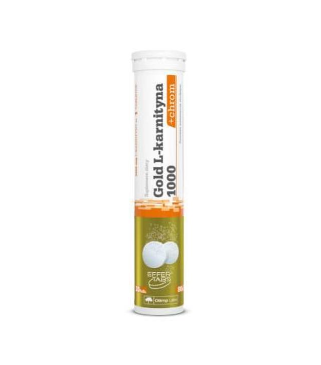 Olimp, Gold L-karnityna 1000 + chrom, smak pomarańczowy, tabletki musujące, 20 sztuk