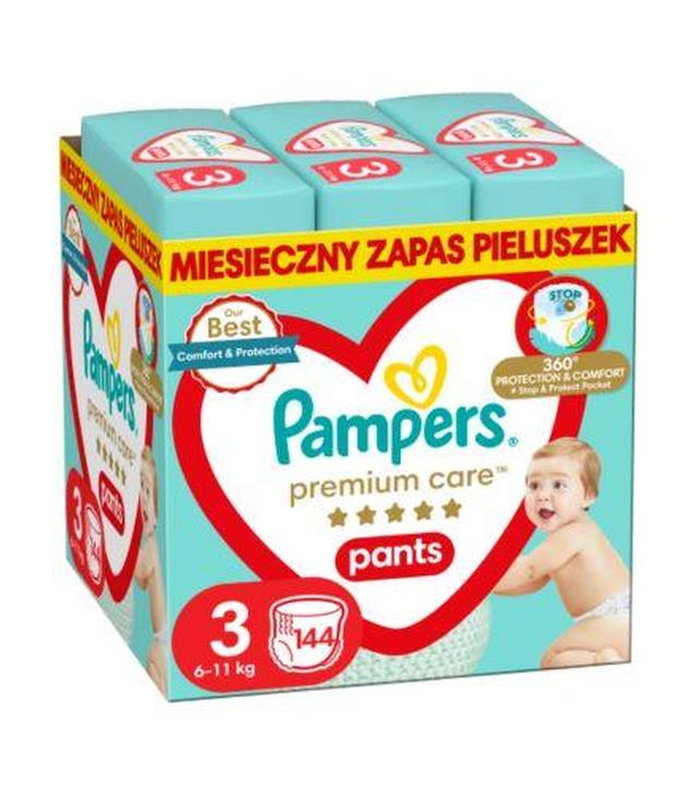 Pampers Premium Care Pants Pieluchomajtki rozmiar 3 6-11 kg, 144 sztuk