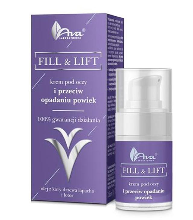 Ava Fill & Lift Krem pod oczy i przeciw opadaniu powiek, 15 ml, cena, opinie, właściwości