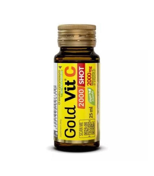 Olimp, Gold-Vit C 2000 Shot, smak cytrynowy, 25 ml [szkło]