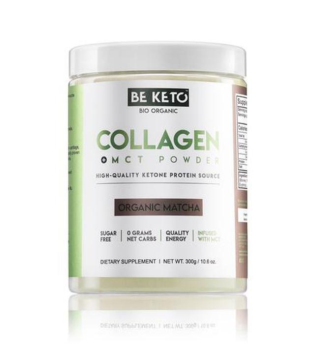 BeKeto Keto Collagen + MCT Oil Organic Matcha, 300 g, cena, wskazania, stosowanie