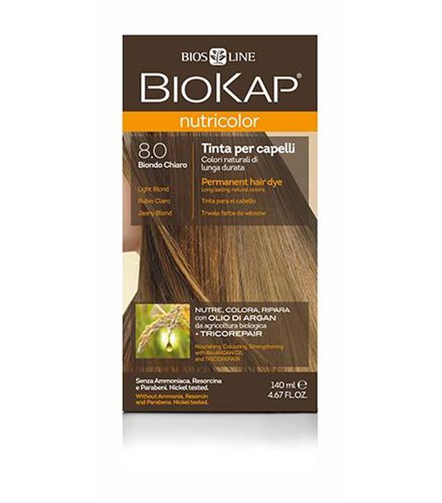 BioKap Nutricolor Farba do włosów 8.0 Jasny Blond - 140 ml