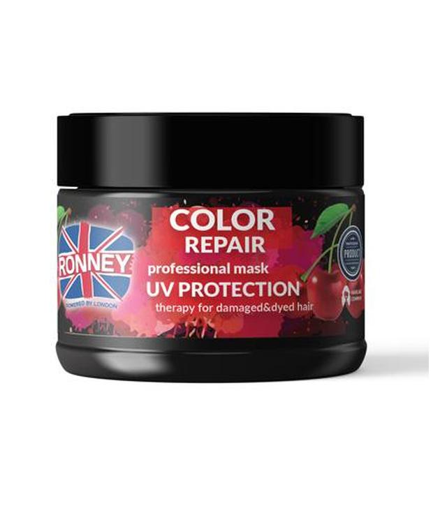 Ronney Professional Mask Color Repair Cherry UV Protection Maska do włosów farbowanych wiśniowa, 300 ml