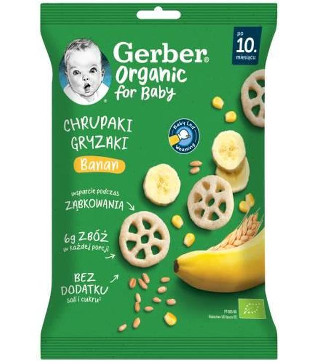 Gerber Organic Chrupaki gryzaki banan po 10. miesiącu, 28 g
