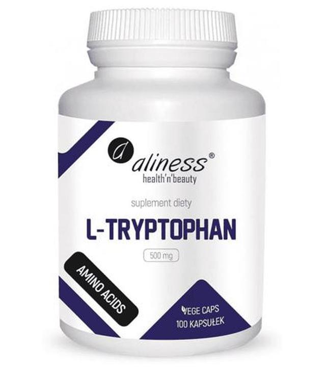 ALINESS L-Tryptophan 500 mg  - 100 kaps. - na problemy ze snem, obniżone samopoczucie - cena, dawkowanie, opinie