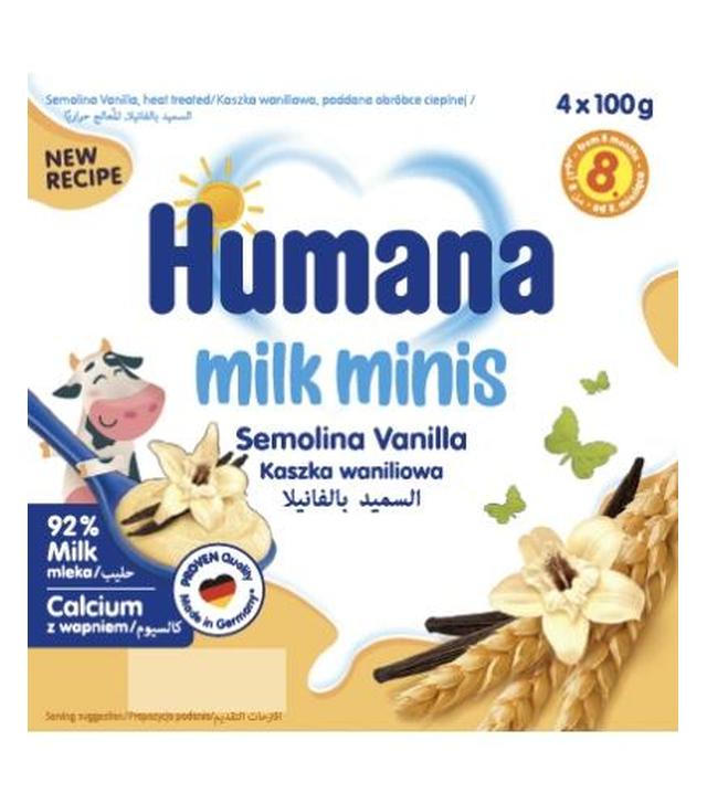 Humana Milk Minis Deserek mleczny kaszka waniliowa, 4x100 g - ważny do 2025-07-04