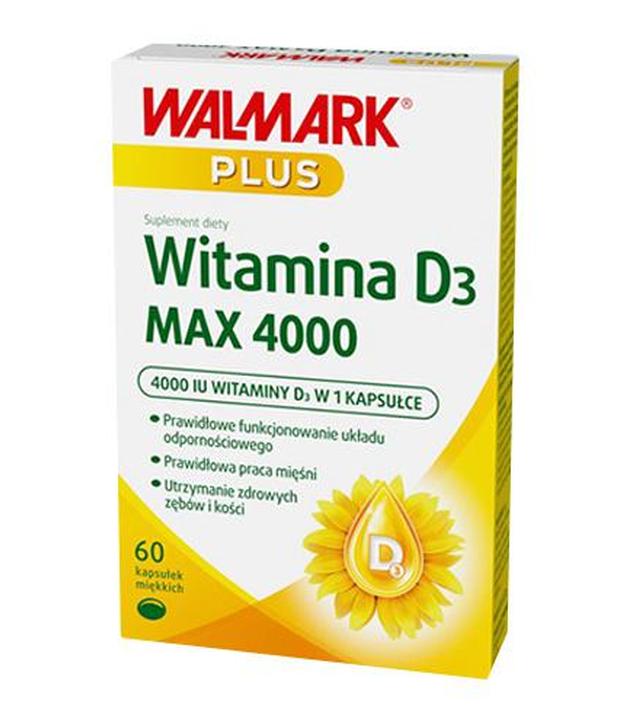 Walmark Plus Witamina D3 Max 4000, 60 kaps., cena, opinie, stosowanie