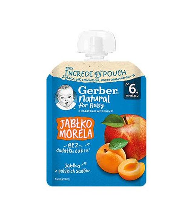Gerber Natural For Baby Deserek jabłko-morela po 6. miesiącu, 80 g