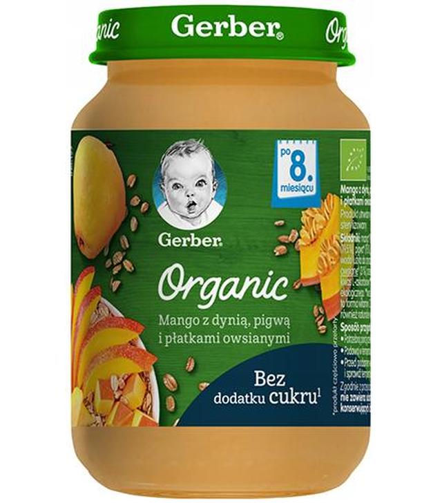 Gerber Organic Deserek mango z dynią pigwą i płatkami owsianymi po 8. miesiącu, 190 g