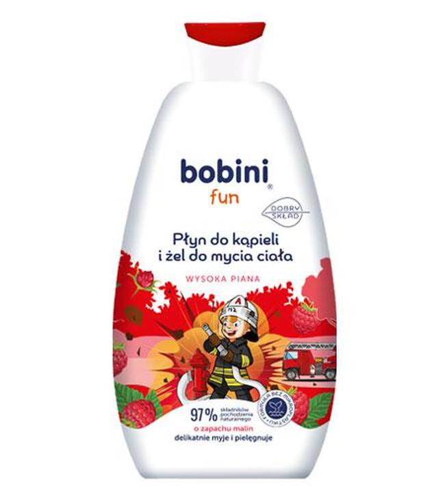 Bobini Fun Płyn do kąpieli i Żel do mycia wysoka piana o zapachu malin, 500 ml