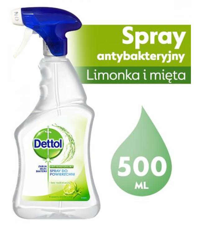 Dettol Antybakteryjny spray do powierzchni o zapachu limonki i mięty - 500 ml - cena, opinie, stosowanie