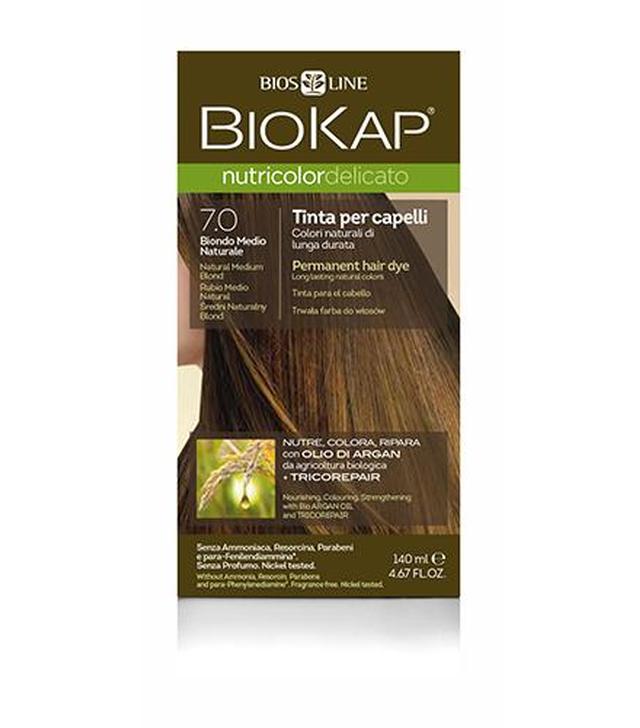 BioKap Nutricolor Delicato Farba do włosów 7.0 Średni Naturalny Blond - 140 ml