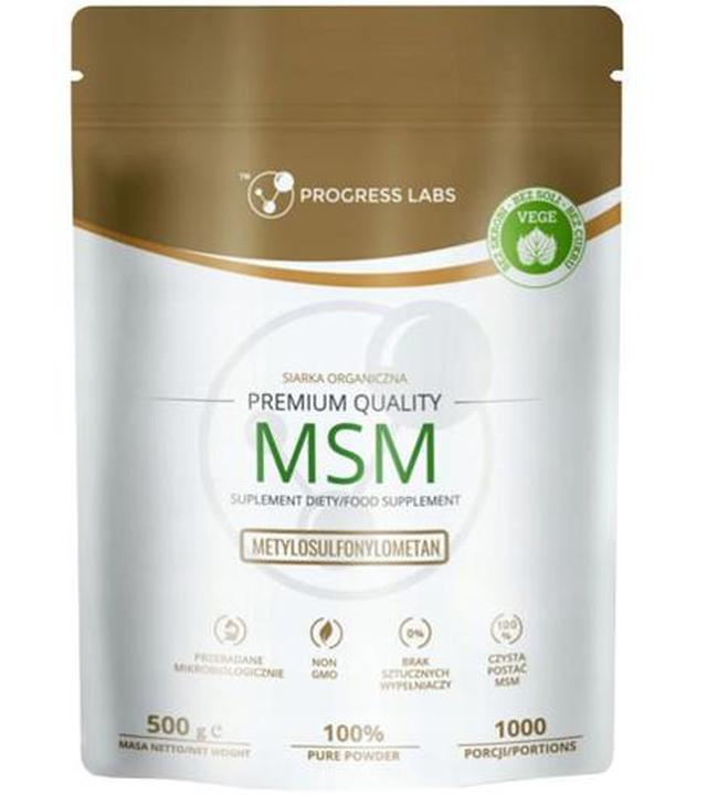 Progress Labs MSM Siarka Organiczna - 500 g - cena, opinie, wlaściwości