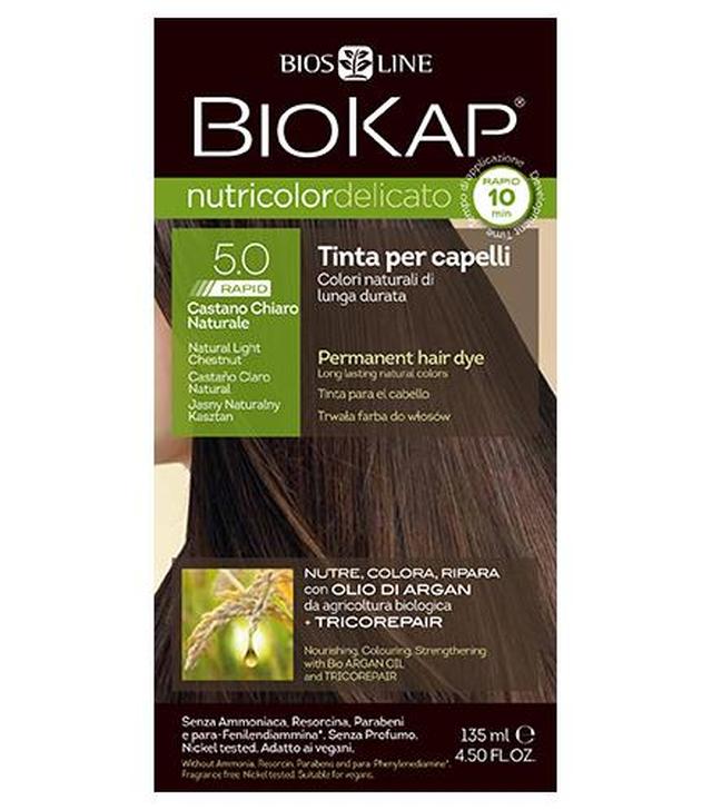 BioKap Nutricolor Delicato Rapid Farba do włosów 5.0 Jasny Naturalny Kasztan - 135 ml